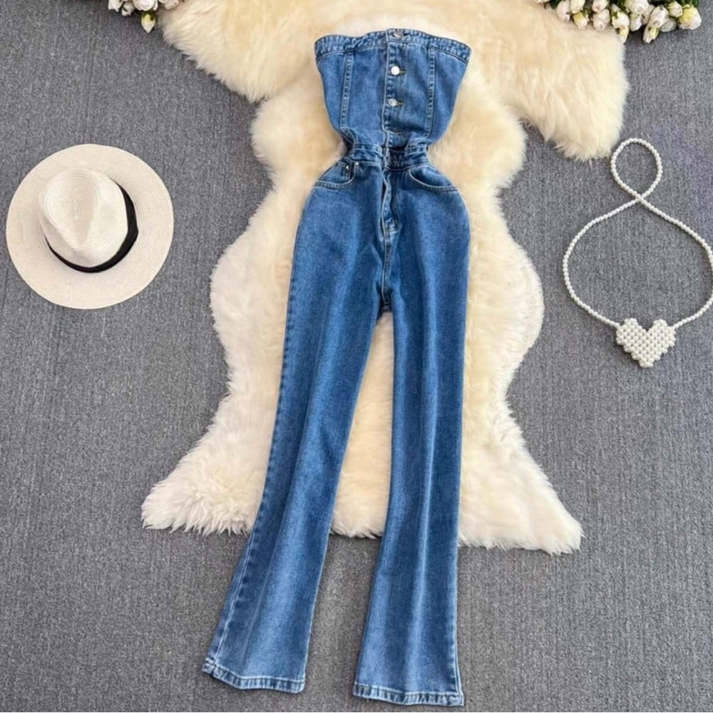 Size small jean jumpsuit bought off Etsy. Brand new never worn